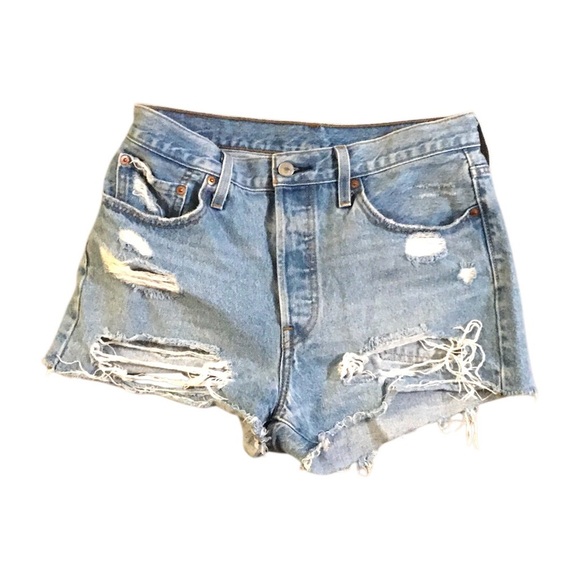 Levi's Light Blue Denim Shorts - Picture 2 of 3